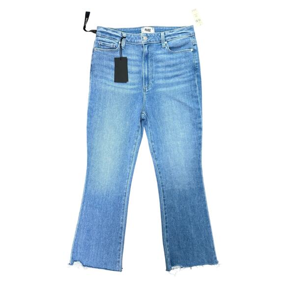 Paige NEW Claudine Ankle Flare Darling Jeans Casual Boho Minimalist Sz 31 Petite - Picture 2 of 9